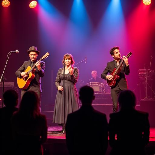 The Mayfair Quartet on stage mid-performance.